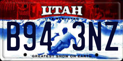 UT license plate B943NZ