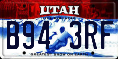 UT license plate B943RF