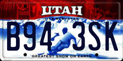 UT license plate B943SK