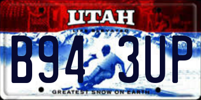 UT license plate B943UP