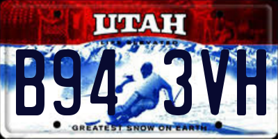 UT license plate B943VH