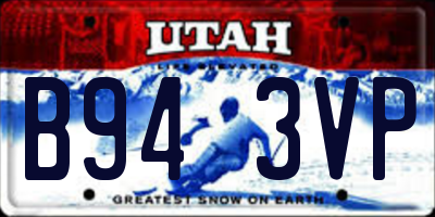 UT license plate B943VP