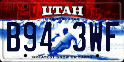 UT license plate B943WF