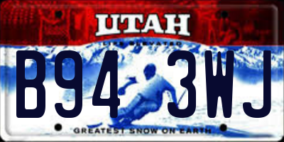UT license plate B943WJ