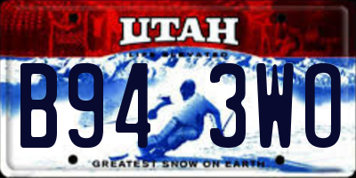 UT license plate B943WO
