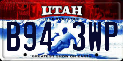 UT license plate B943WP