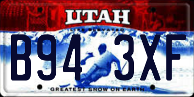 UT license plate B943XF