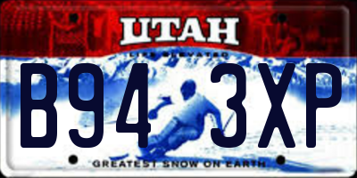 UT license plate B943XP