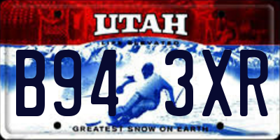 UT license plate B943XR