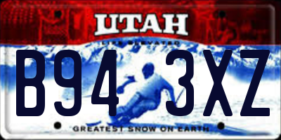 UT license plate B943XZ