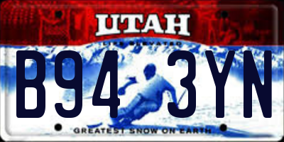 UT license plate B943YN
