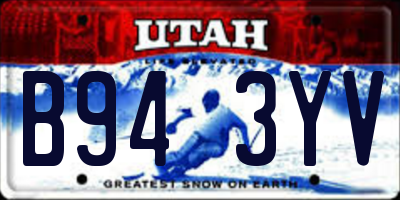 UT license plate B943YV