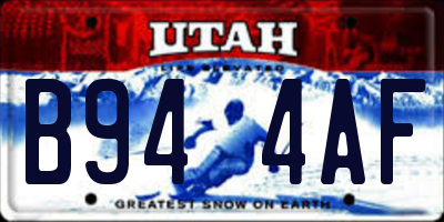UT license plate B944AF