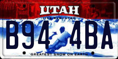 UT license plate B944BA