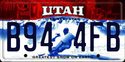 UT license plate B944FB
