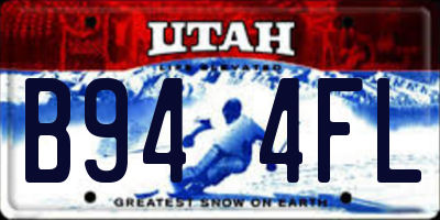 UT license plate B944FL