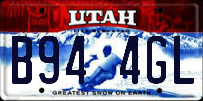 UT license plate B944GL