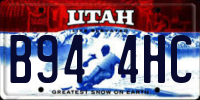 UT license plate B944HC