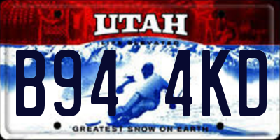UT license plate B944KD