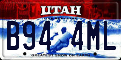 UT license plate B944ML