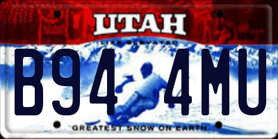 UT license plate B944MU