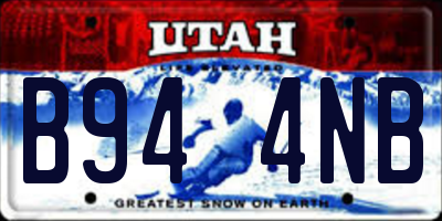 UT license plate B944NB