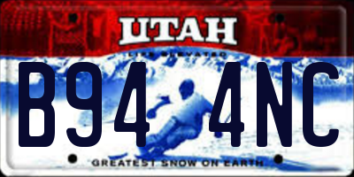 UT license plate B944NC