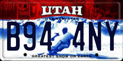 UT license plate B944NY