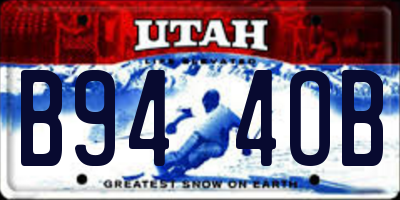 UT license plate B944OB