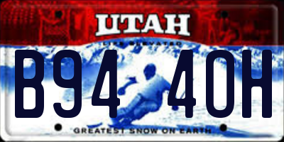 UT license plate B944OH