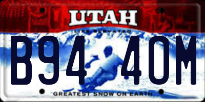 UT license plate B944OM