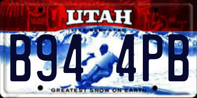 UT license plate B944PB