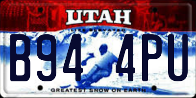 UT license plate B944PU