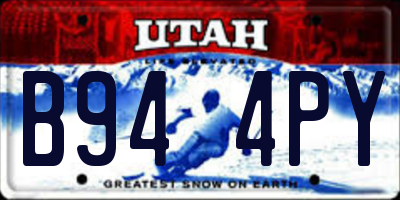UT license plate B944PY