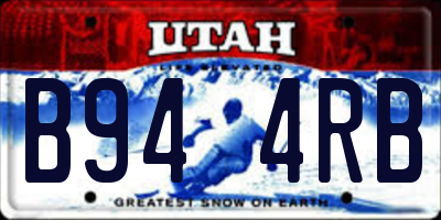 UT license plate B944RB