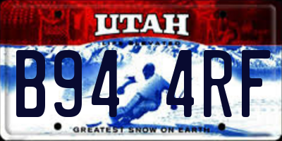 UT license plate B944RF