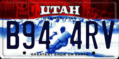 UT license plate B944RV