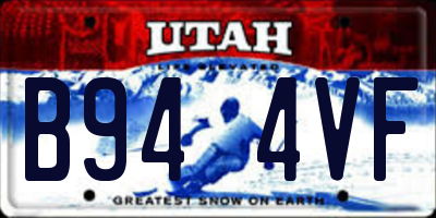 UT license plate B944VF