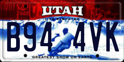 UT license plate B944VK