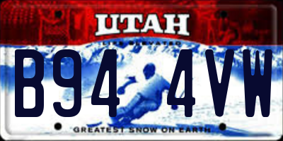 UT license plate B944VW