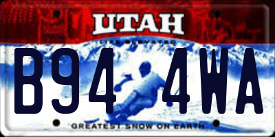 UT license plate B944WA