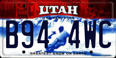 UT license plate B944WC