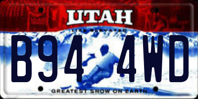 UT license plate B944WD