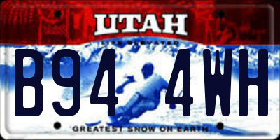 UT license plate B944WH