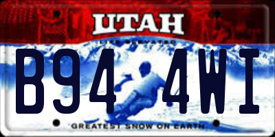 UT license plate B944WI