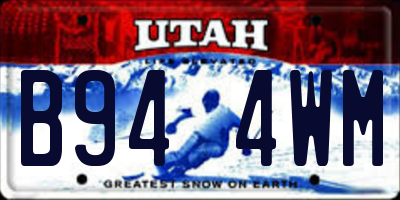 UT license plate B944WM