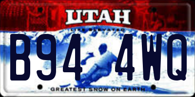 UT license plate B944WQ