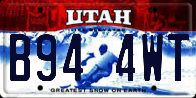 UT license plate B944WT