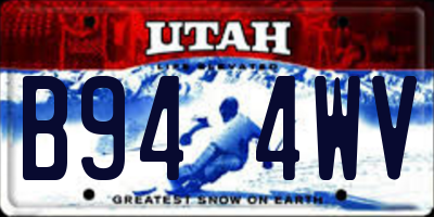 UT license plate B944WV