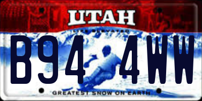 UT license plate B944WW